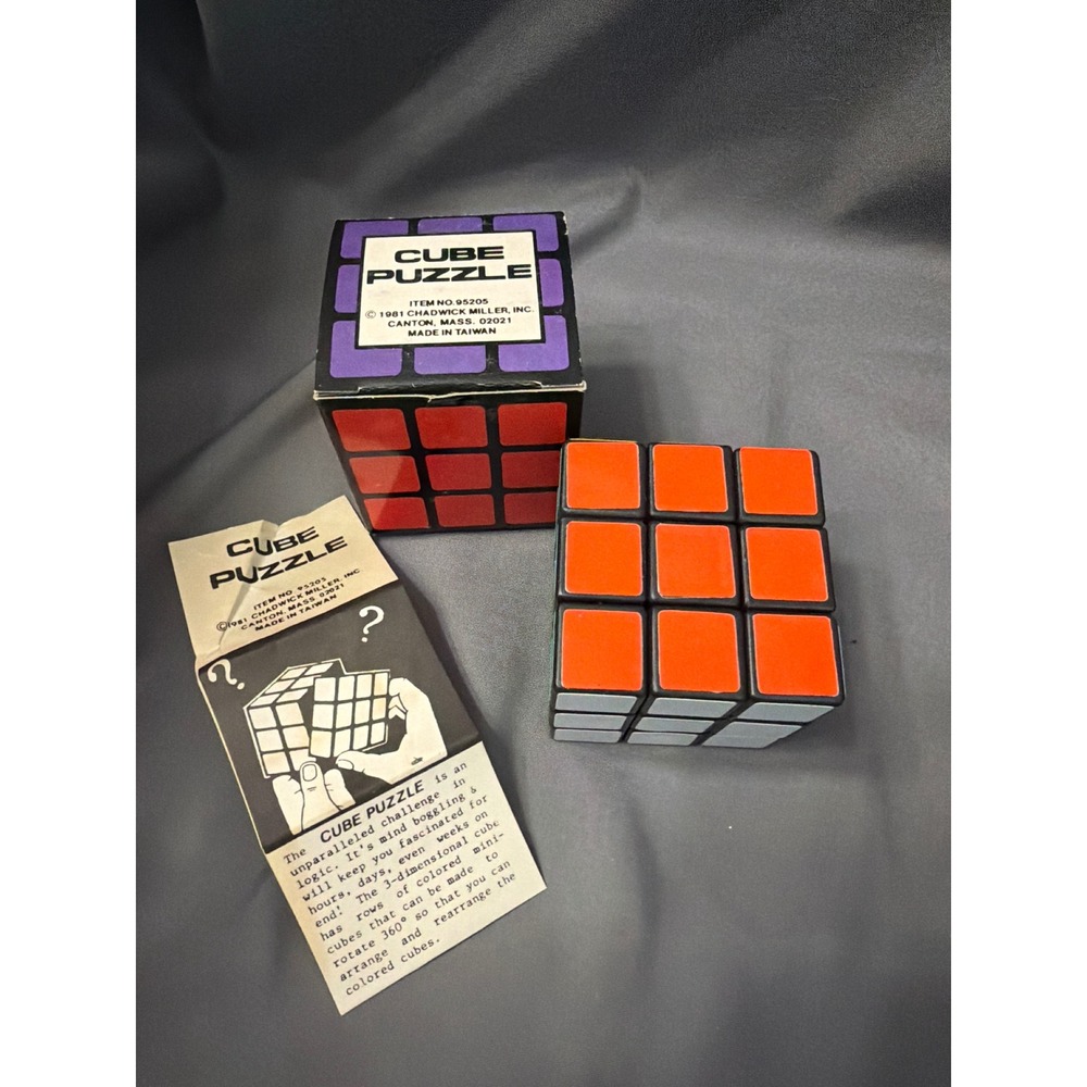 Vintage 1981 Chadwick Miller Cube Puzzle 3x3 95205 with Original Box and Manual